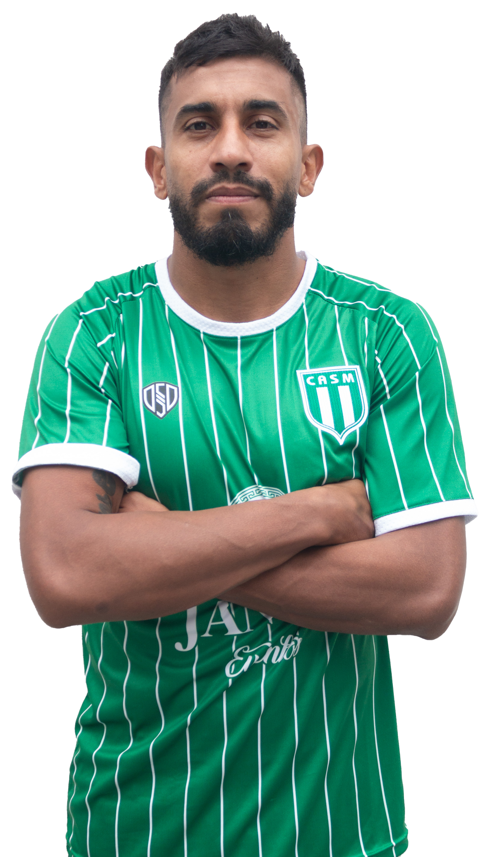 Cristian Chavez posa con la camiseta alternativa de San Miguel 2023