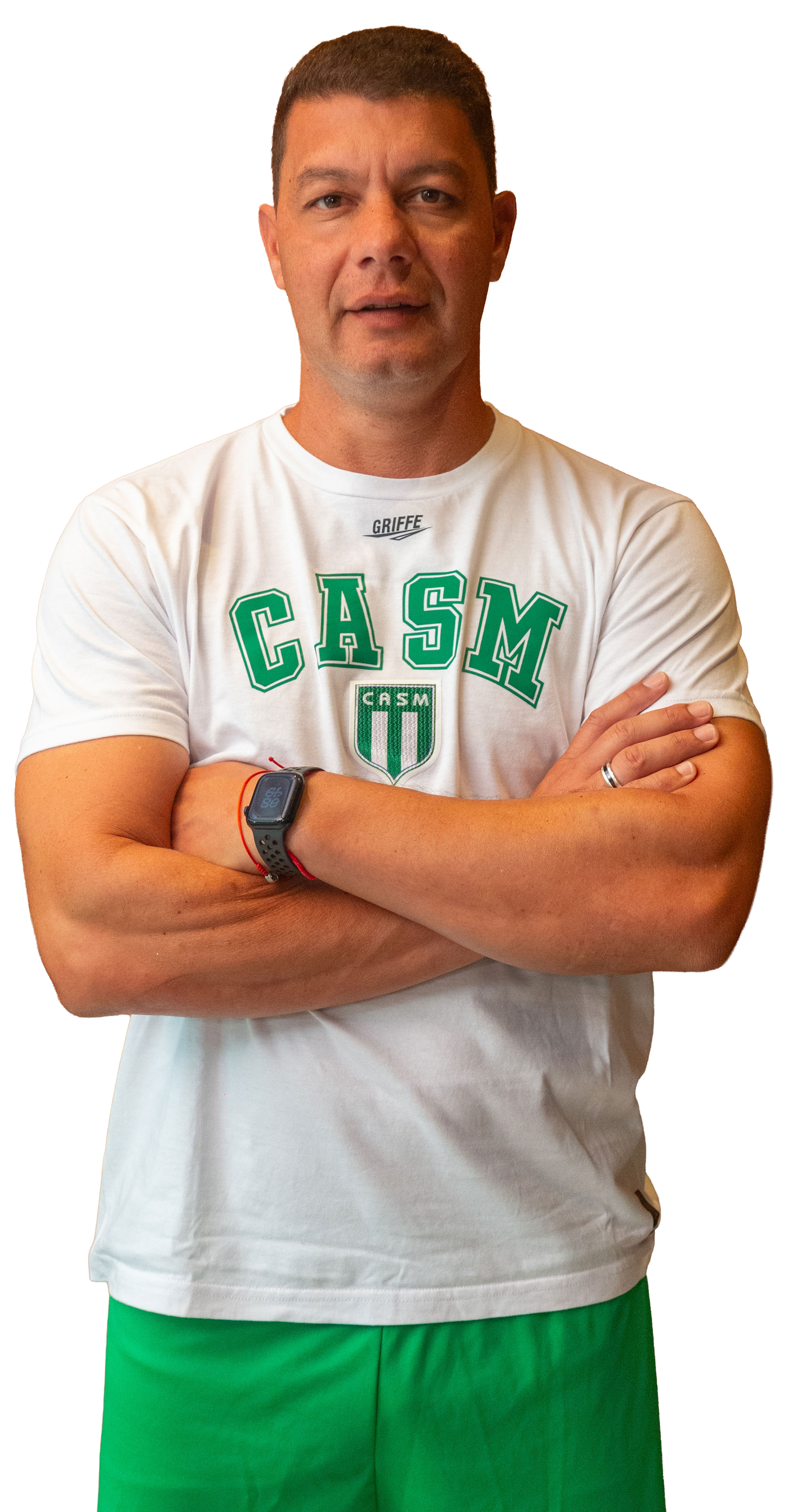 Sebatián Battaglia posa para la presentación del Cuerpo Técnico de San Miguel 2025