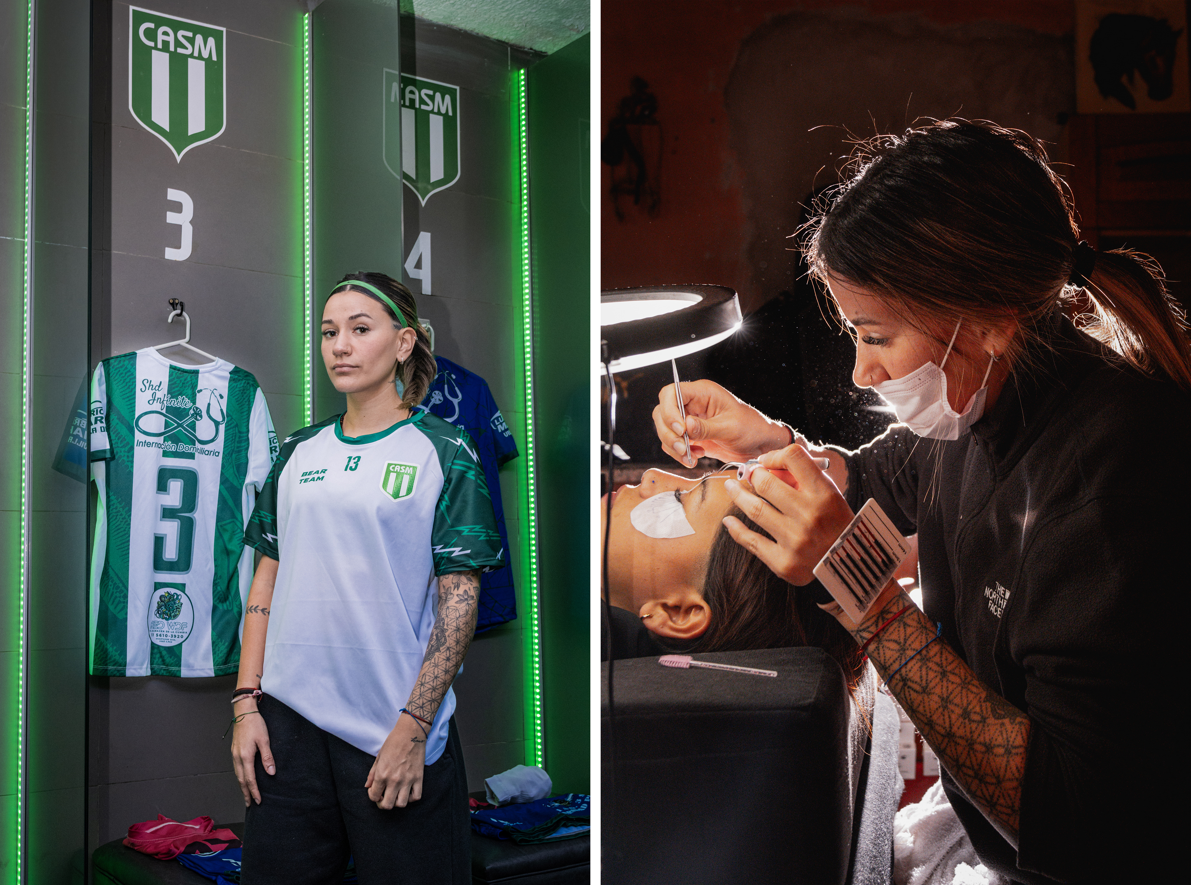 Rocío Vazquez tiene 24 años, vive en Moreno y actualmente es jugadora de San Miguel, aunque tuvo pasado en Deportivo Merlo, Vélez, Deportivo Morón y Camioneros. Desde 2025 además de ser la lateral por izquierda titular empezó a dedicarse a realizar pestañas y cejas en su casa como un emprendimiento propio que le permite afrontar los gastos para ir a entrenar.