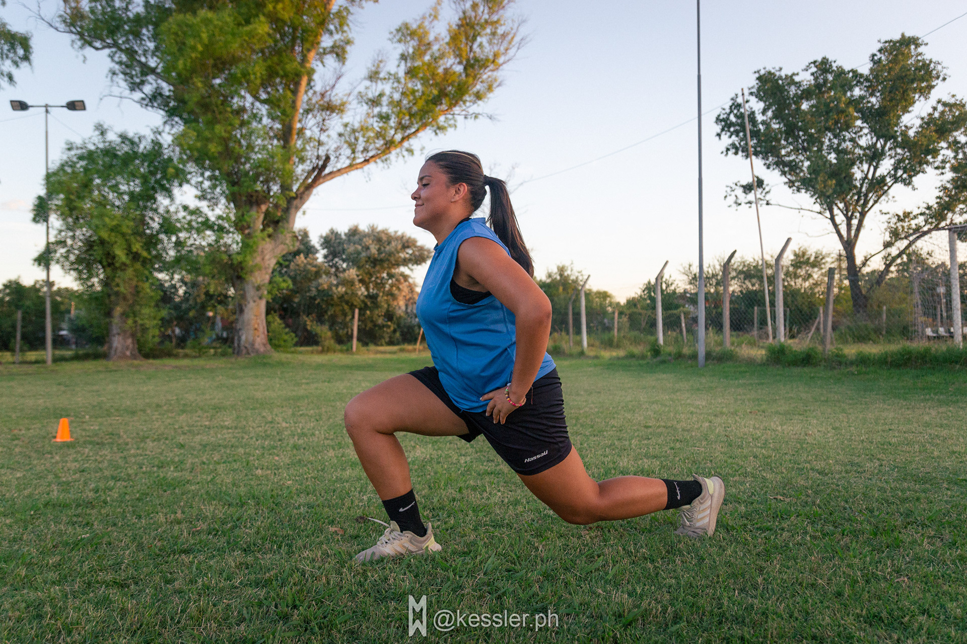 Entrenamiento de la primera división del femenino del Club Atlético San Miguel en el Complejo Olímpico Malvinas Argentinas de Los Polvorines el 15 de enero de 2024