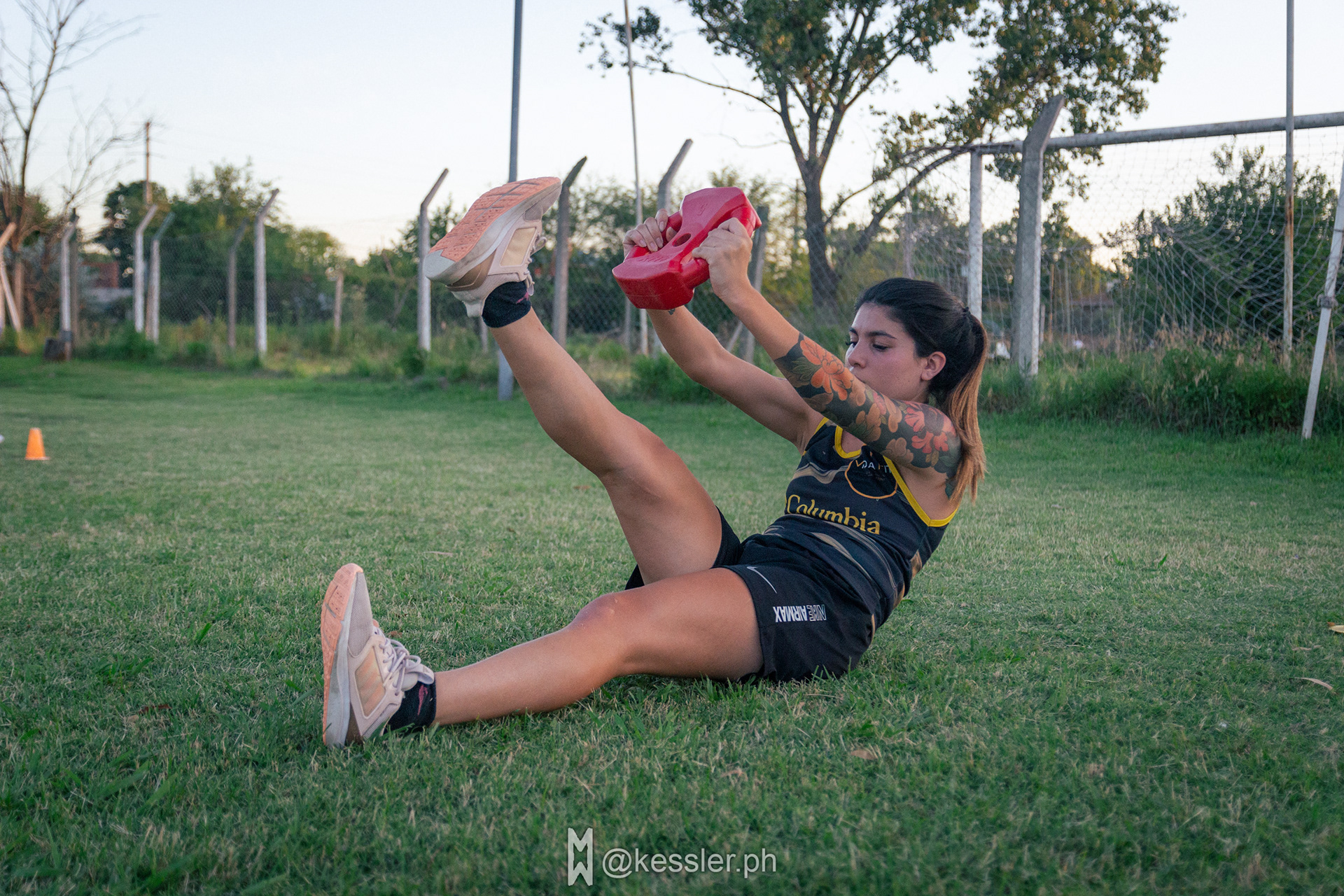 Entrenamiento de la primera división del femenino del Club Atlético San Miguel en el Complejo Olímpico Malvinas Argentinas de Los Polvorines el 15 de enero de 2024