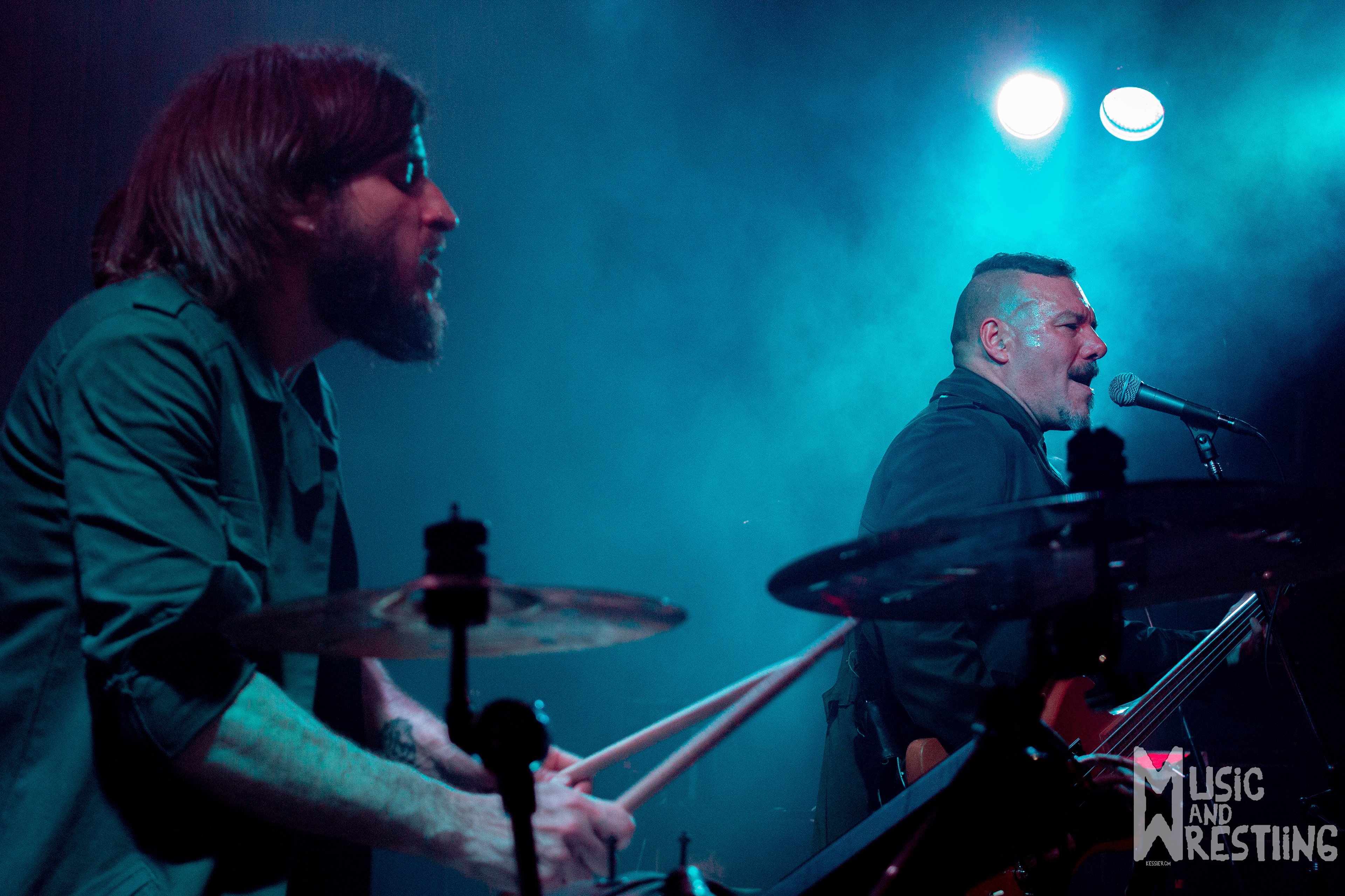 Pape Fioraventi y Fernando Ruiz Díaz en la presentación de Vanthra en XLR, San Miguel, Buenos Aires, Argentina, el 22 de septiembre de 2018.