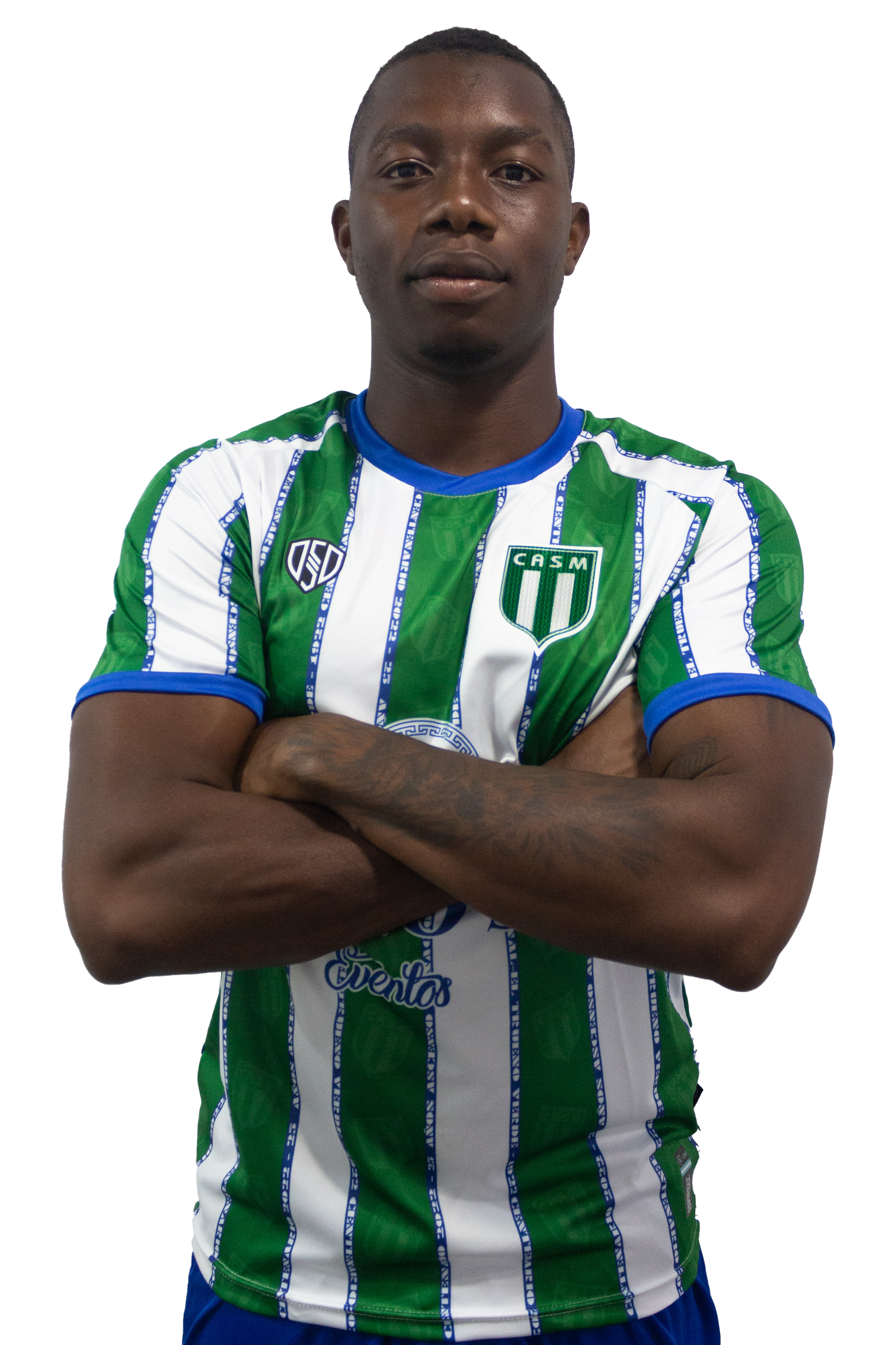 Dixon Rentería posa con la camiseta titular de San Miguel 2023