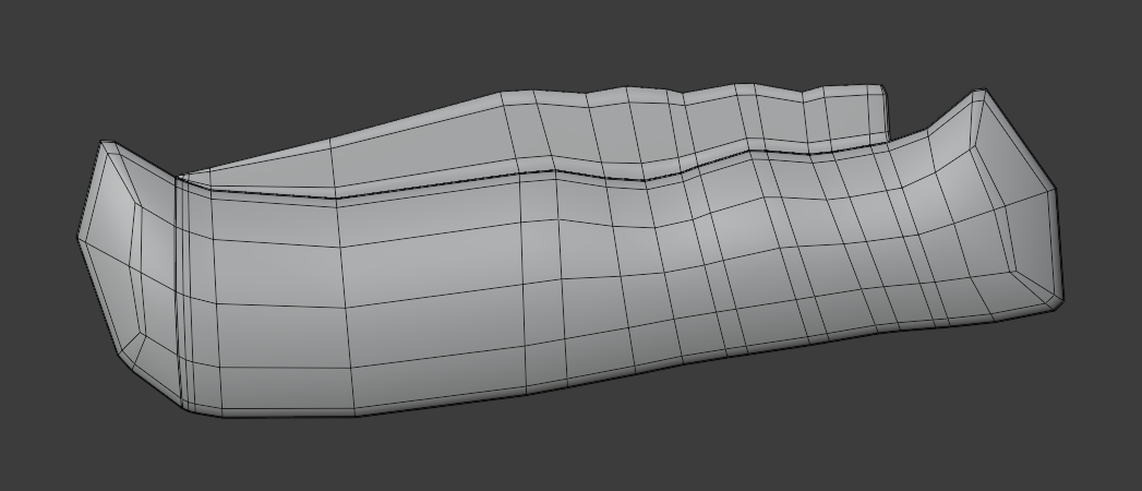 Side view of competed geometry in Blender
