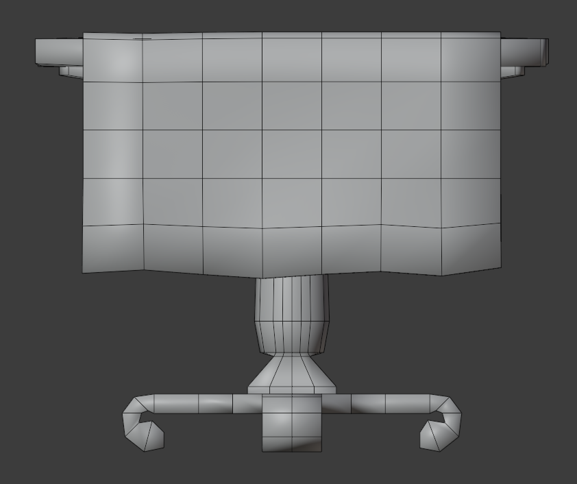 Front view of completed geometry in Blender