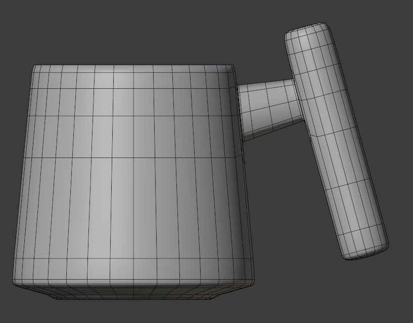Side view of completed geometry in Blender