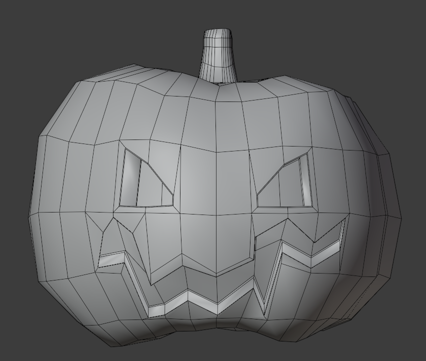 Front view of completed geometry in Blender