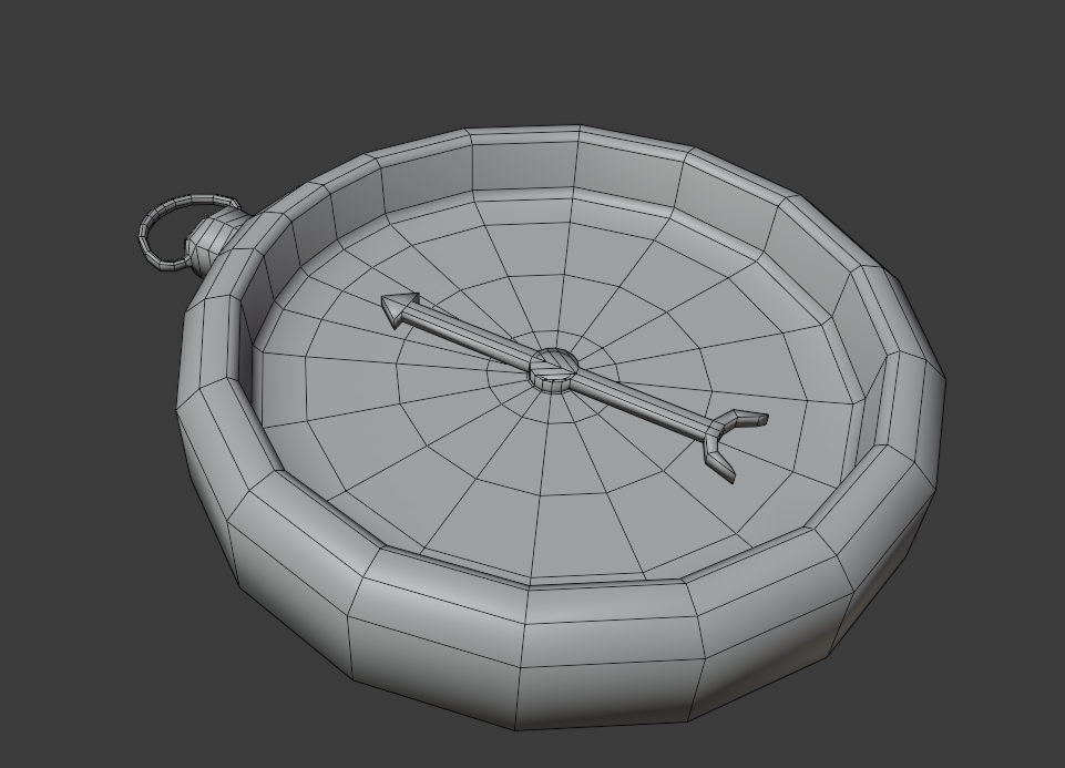 Orthographic view of completed geometry in Blender