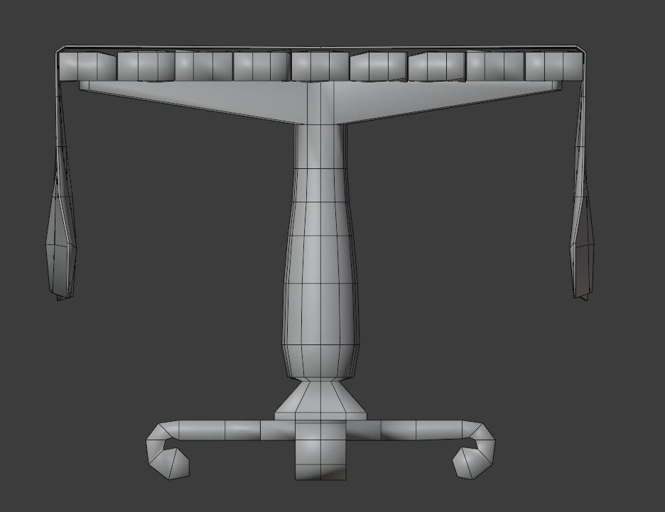 Side view of completed geometry in Blender