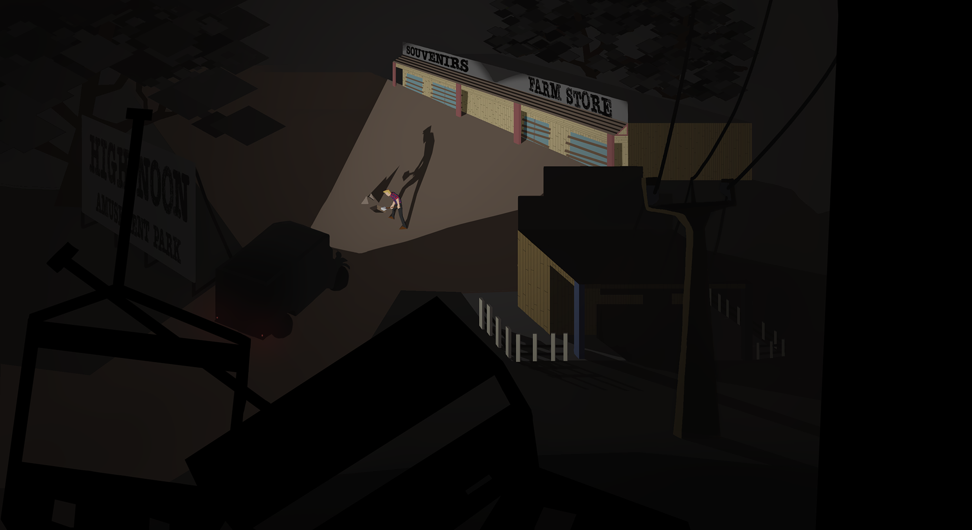 New environment in the style of Kentucky Route Zero, December 2020