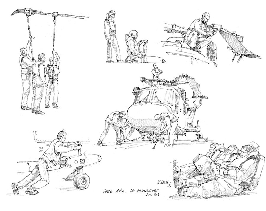 Crayonnés FASM Primauguet. Poste AVIA