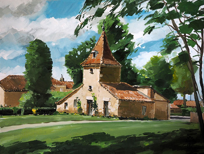 Réf. H-17.025 -Piogeonnier/four à pain à Castet-Arrouy, Gers. Huile sur toile 61x46 cm - 1300 €