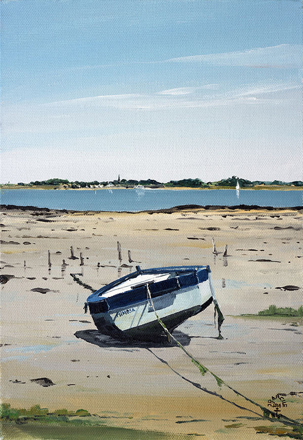 Réf. H-14.030 - "Mimosa" sur l'anse du Guip. Huile sur toile 24x35 cm - Col. Particulière