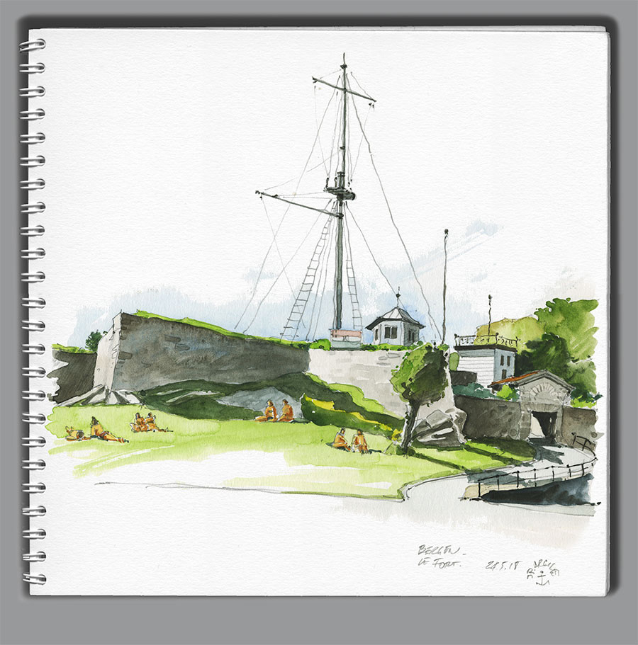 Carnet de croquis Grand Nord - Le fort de Bergen (Norvège)