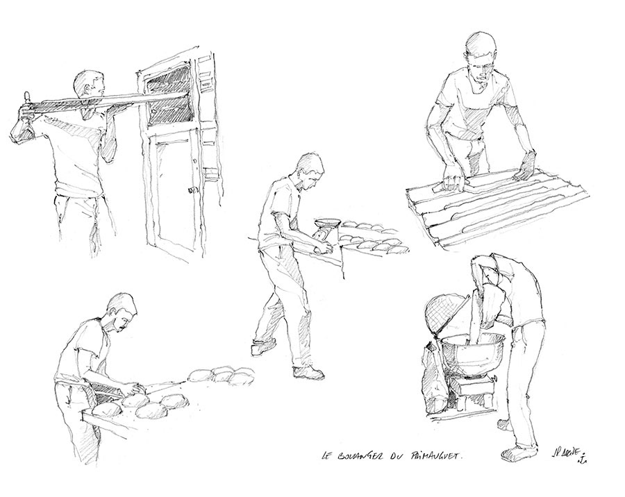 Crayonnés FASM Primauguet. Le boulanger