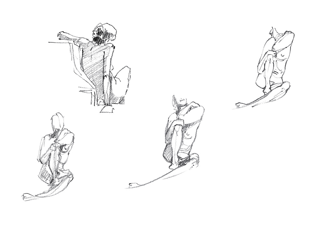 Etudes modèle vivant - Planche 3
