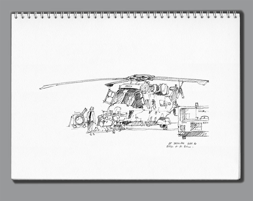 Croquis BAN Hyères - 3 - Un Caïman marine