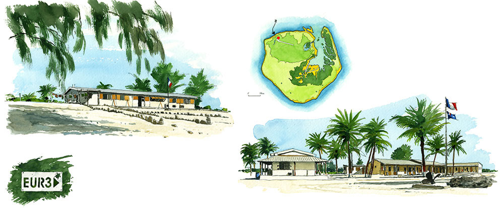 Réf. A-16.012 - Planche La Grandière en TRDI - Europa. Aquarelle 50x23 cm