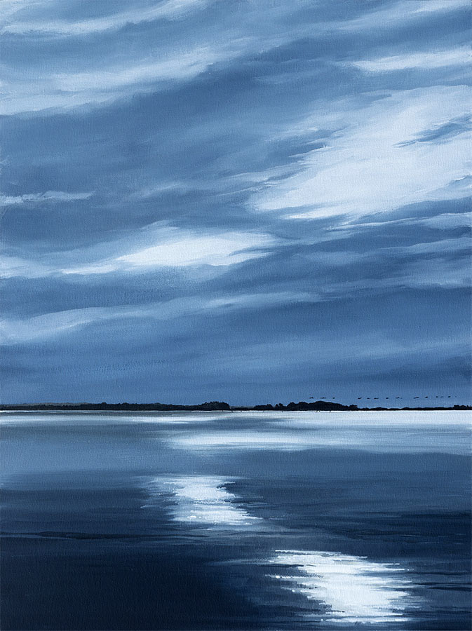 Réf. H-23.029 - Le miroir. Golfe du Morbihan. Huile sur toile 46x61 cm - Col. particulière