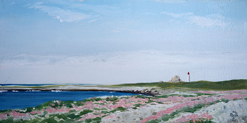 Réf. H-13.013 - Plas ar Scoul. Huile sur toile 40x20 cm - Col. Particulière