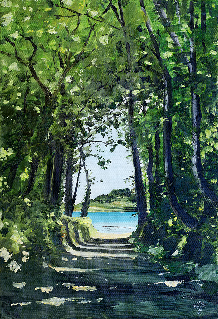 Réf. H-13.042 - Le chemin du Naudeux. Huile sur toile 24x35 cm - Col. Particulière