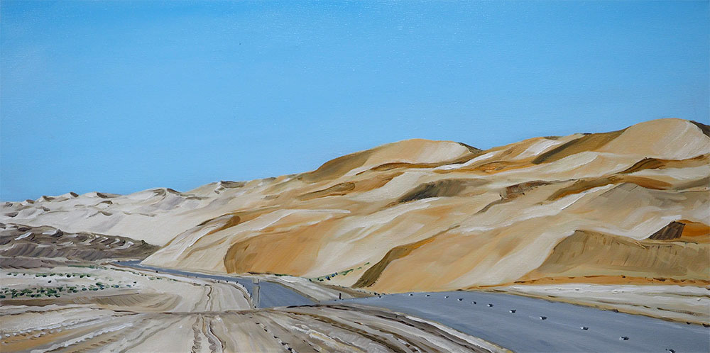 Réf. H-15.006 - Dunes dans le désert du coté de Liwa (Émirats Arabes Unis). Huile sur toile 80x40 cm