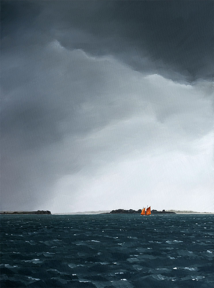 Réf. H-23.036 - Le Golfe du Morbihan. Huile sur toile - Col. particulière