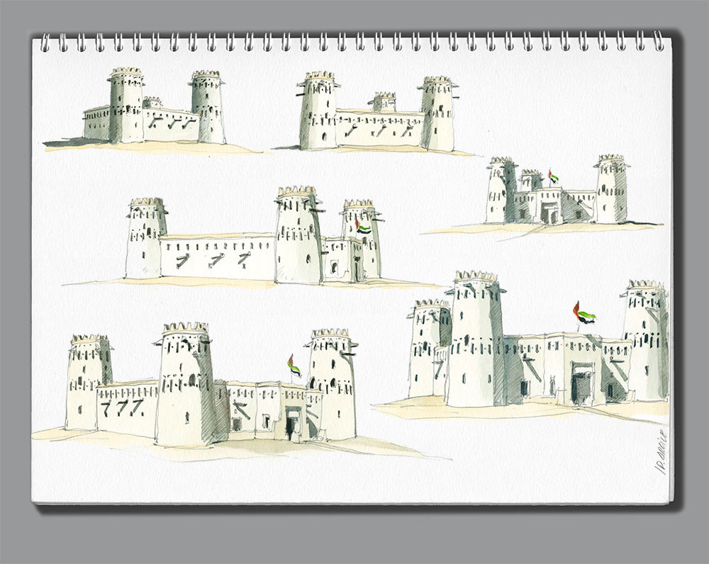 Carnets de croquis Abu Dhabi - 2 - Fortin à Liwa