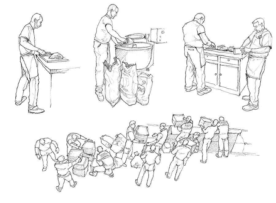 Crayoné 18 - BCR Var. Cuisiniers, boulanger, et corvée de poubelles