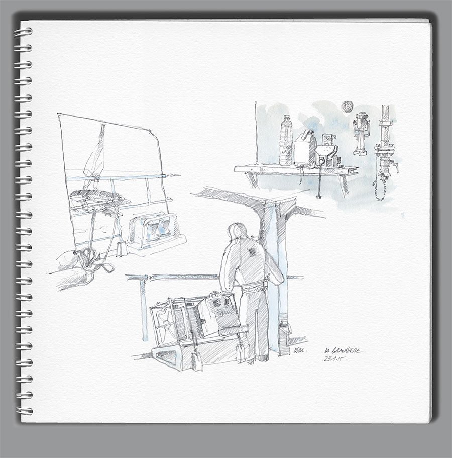 Carnet de croquis "La Grandière" 6 - " La plage arrière et "Oscar"