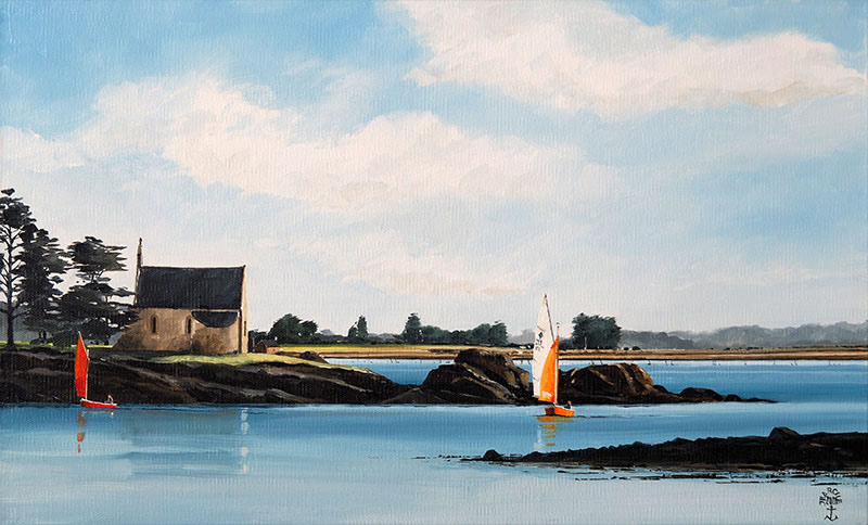 Réf. H-21.020 - Boëdic. Huile sur toile 55x33 cm - 900 €