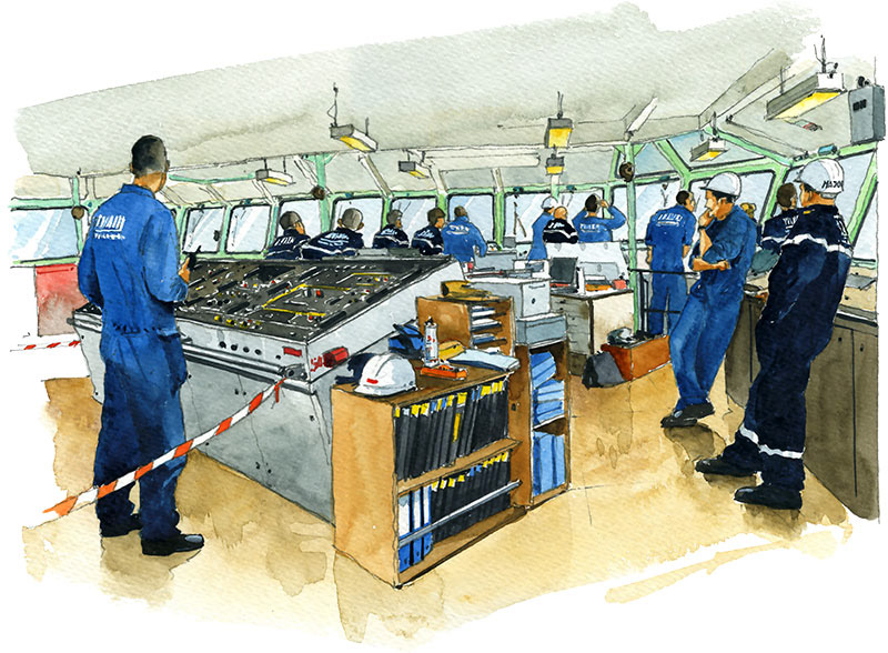 Réf. A-14.014 - Le PC cargaison du BCR Var. Aquarelle 30x17 cm