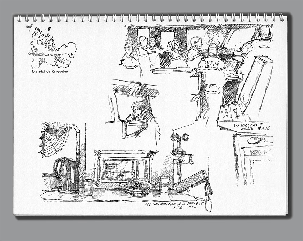 Croquis FS "Nivôse". En passerelle