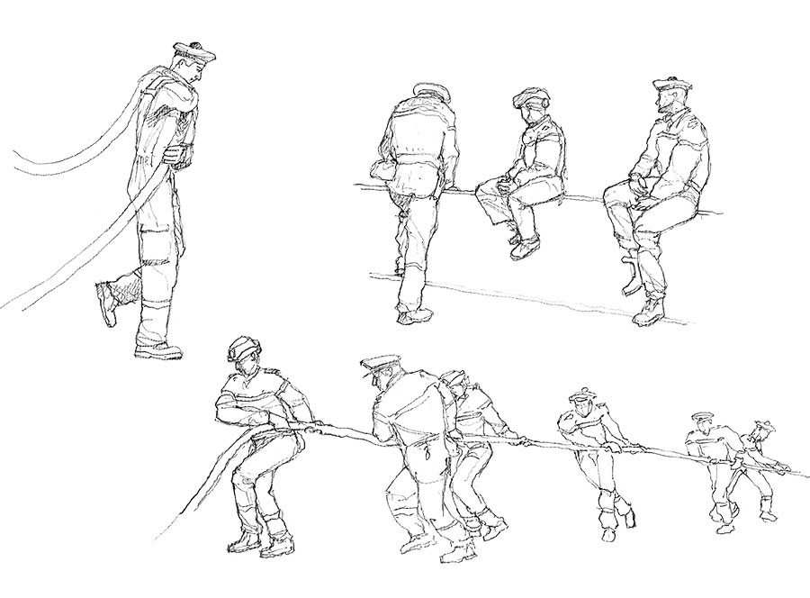 Crayoné 1 - BCR Var. Poste de manœuvre plage avant