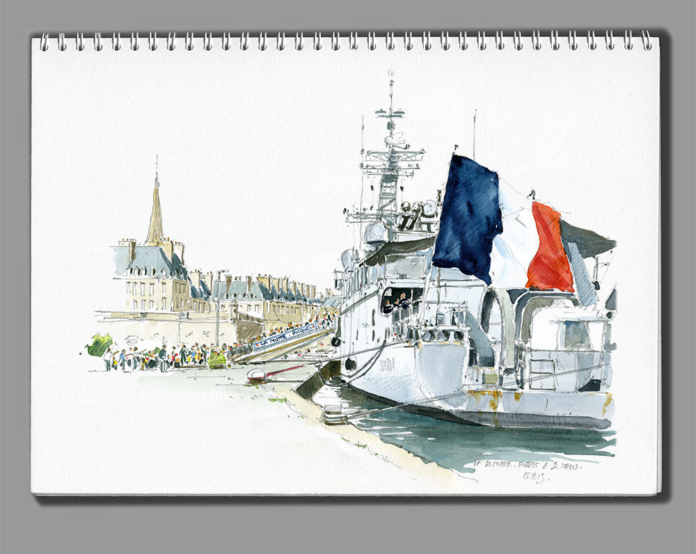 Carnet de croquis La Motte-Picquet. En escale à St-Malo