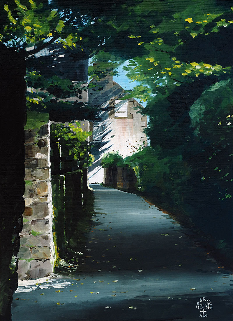 Réf. H-16.035 - En haut de la Grimpette, Ile aux Moines. Huile sur toile 33x46 cm - 650 €