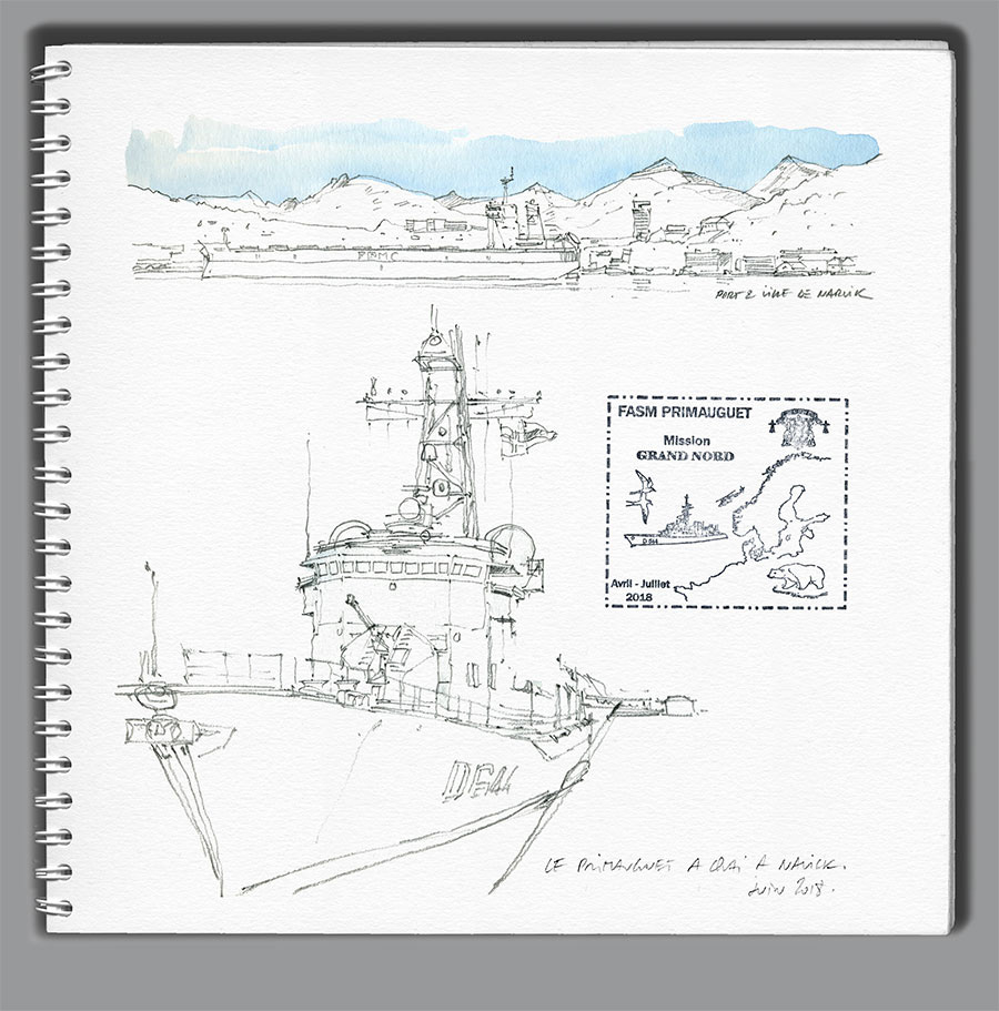 Carnet de croquis Grand Nord - Dans le port de Narwik (Norvège)