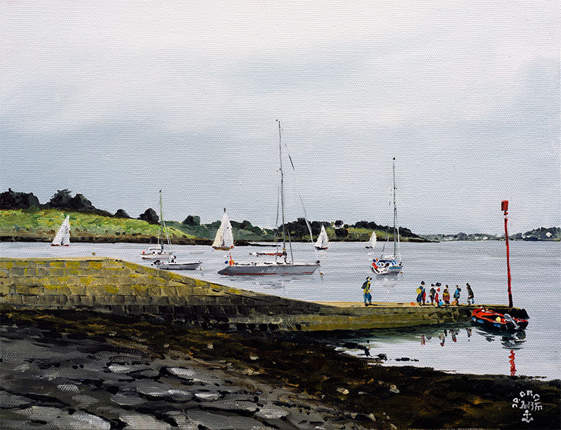 Réf. H-13.022 - Cale de Penhap. Huile sur toile 35x27 cm - Col. Particulière