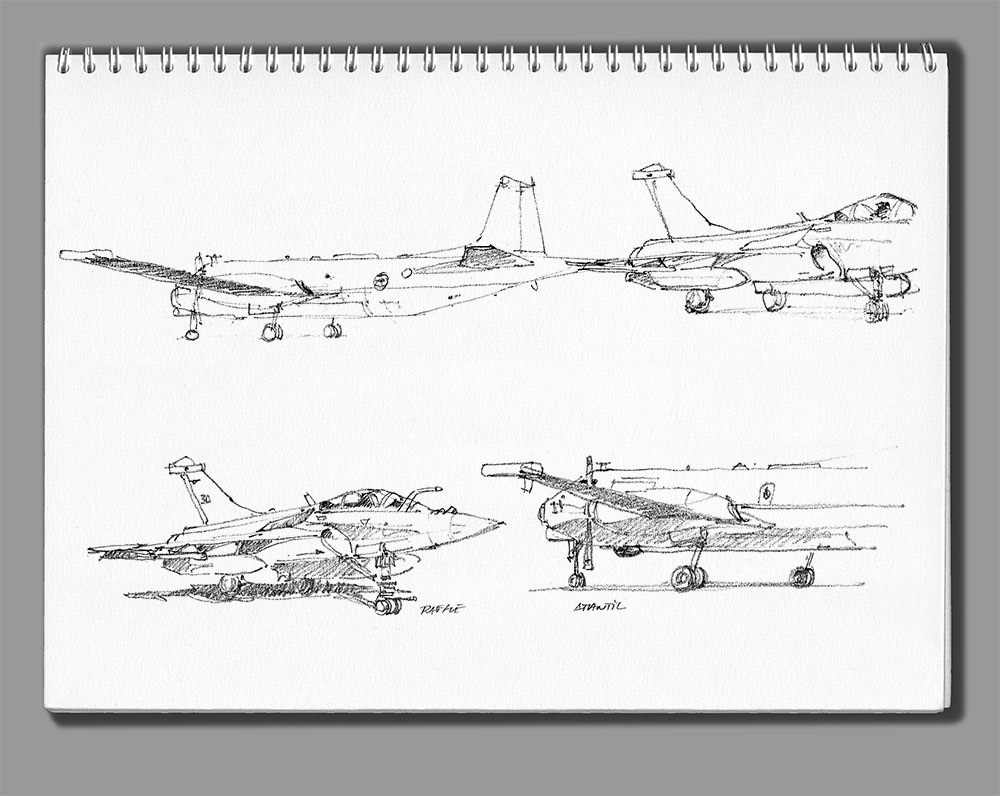 Croquis BAN Hyères - 4 - Rafales et Atlantic