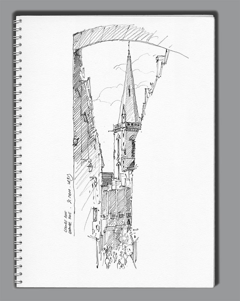 Carnet de croquis La Motte-Picquet. La cathédrale St-Vincent à St-Malo