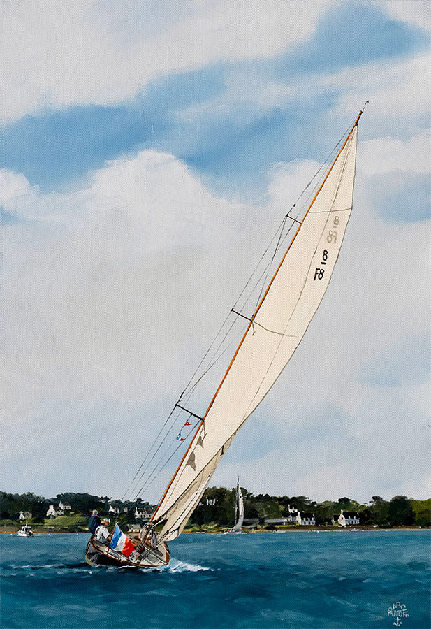 Réf. H-25.009 - 8M J au près . Huile sur toile 55x38 cm. 1000 €