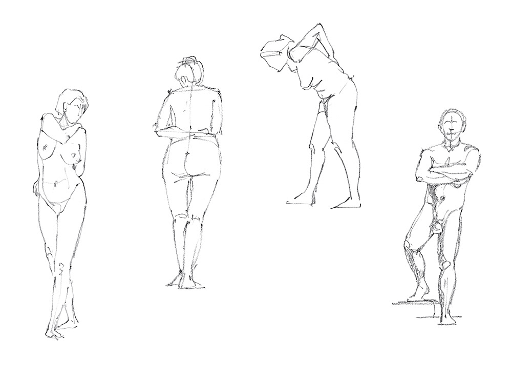 Etudes modèle vivant - Planche 2