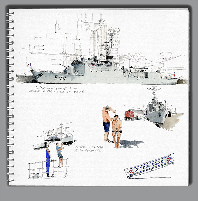 Le "d'Estienne d'Orves" et les occupations d'escale à quai à Doula, Cameroun