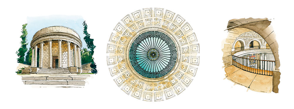 Réf. A-13.036 - CIN St-Mandrier. Chapelle St-Louis. Aquarelle 50x20 cm