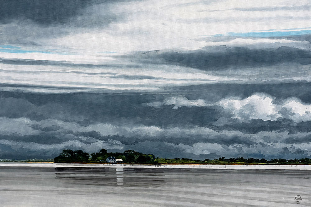 Réf. H-25.013 - Temps incertain sur l'île d'Arz . Huile sur toile 81x54 cm. Collection particulière