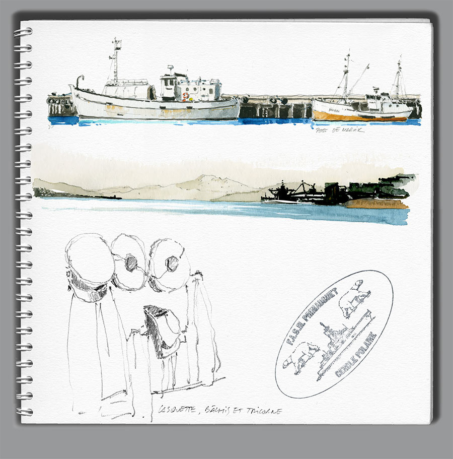 Carnet de croquis Grand Nord - Dans le port de Narwik (Norvège)