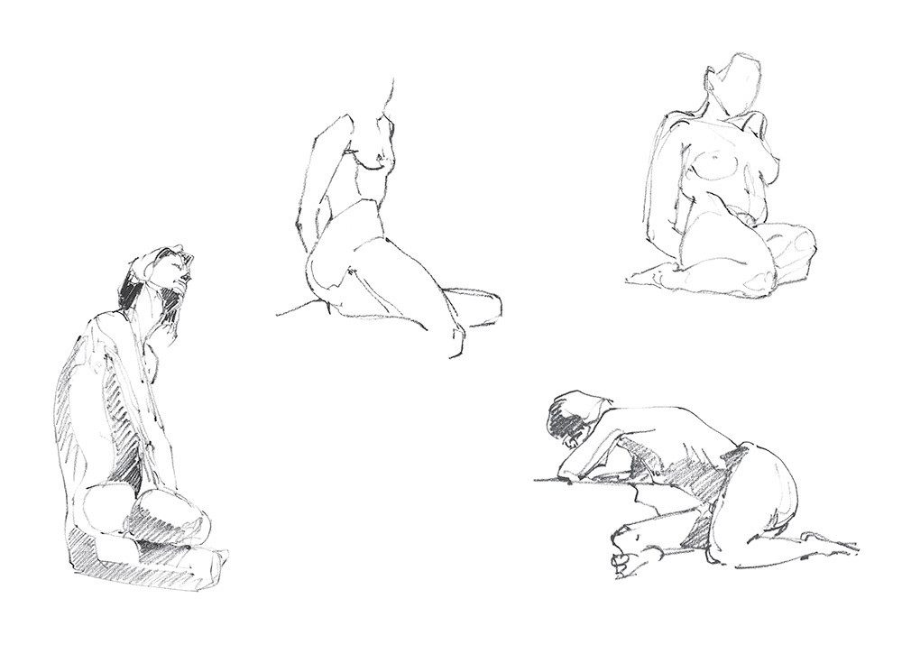 Etudes modèle vivant - Planche 4