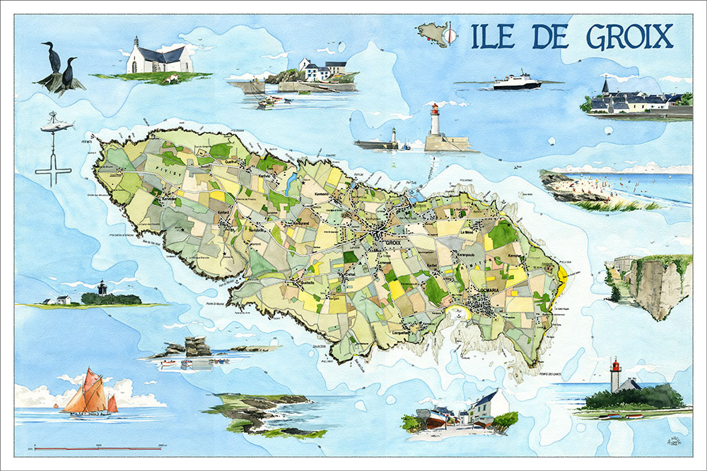 Île de Groix disponible en Édition Limitée au format 60x40cm