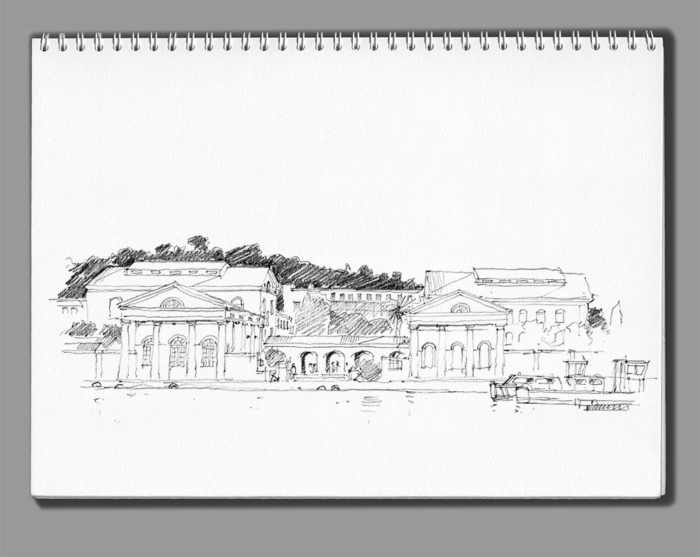 Carnet de croquis CIN St-Mandrier. L'entrée nord