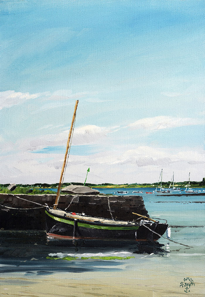 Réf. H-14.022 - Le misainier noir au Goret. Huile sur toile 24x35cm - Col. Particulière